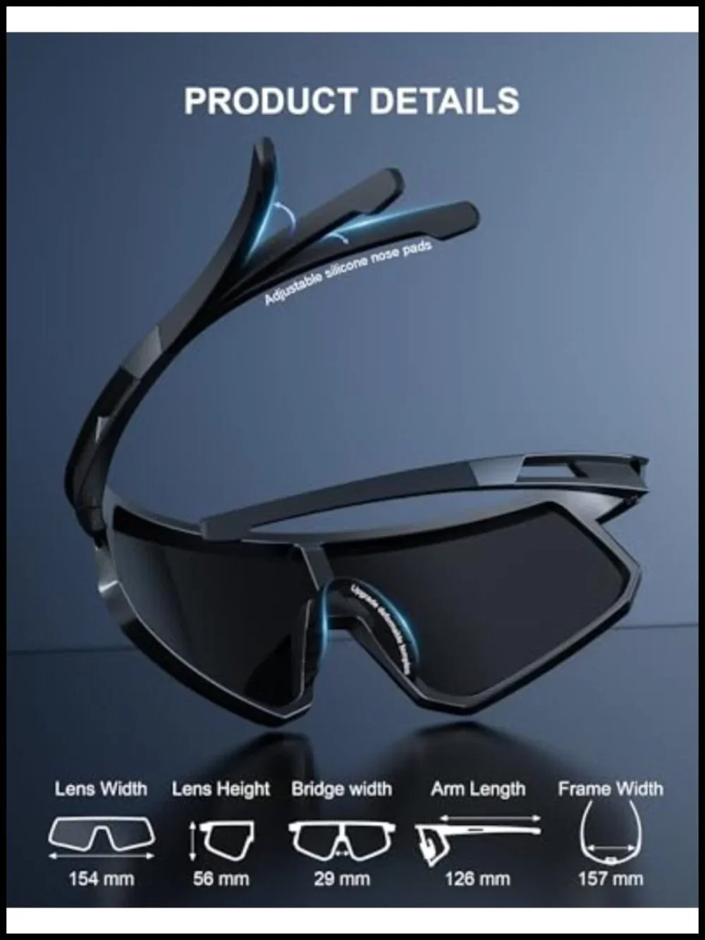 Polarized Sports Sunglasses for Running Cycling Driving